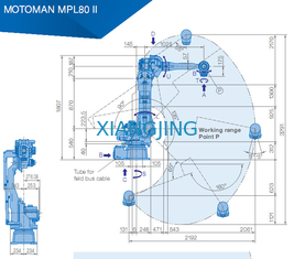 Bras YASKAWA MPL80 II de robot industriel pour 80kg les robots de transfert de bras de la charge utile 2061mm