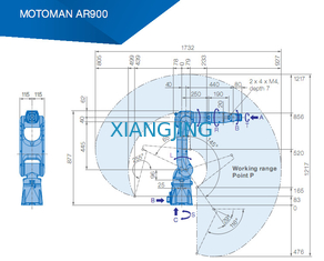 AR900 a utilisé le robot de Yaskawa pour le robot de soudure de bras de la charge utile 927mm des soudeuses 7kg d'arc