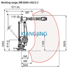 Charge utile utilisée 130kg du robot industriel IRB 6660 s'appliquant en tant qu'axe 6 sciant le bras robotique
