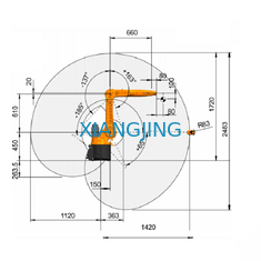 Kr 10 R1420 a utilisé le robot 10kg de Kuka a évalué le bras robotique industriel de charge utile pour des palettes