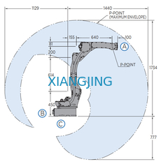 Bras industriel utilisé de robot de soudure à l'arc électrique de 6 axes de Yaskawa avec le chalumeau de MIG